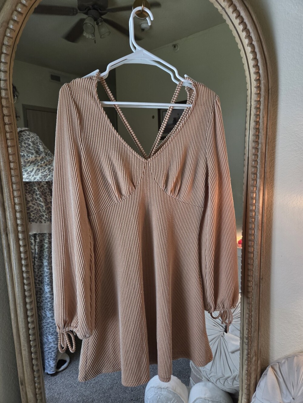 2bella Orange Stripped Cross Back Mini Dress